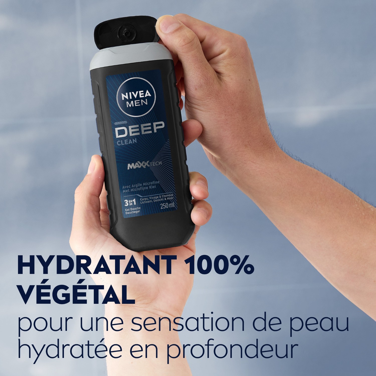 NIVEA Gel douche homme 3en1 visage corps&cheveux poudre d'Argile