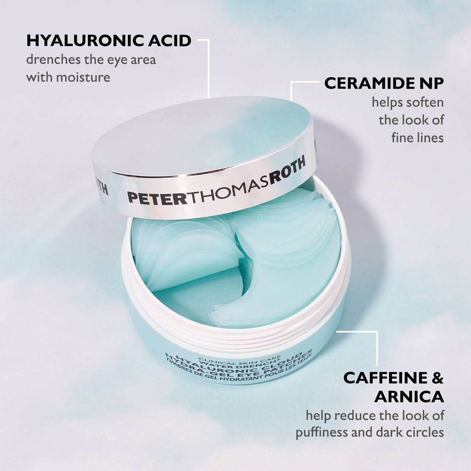 Peter Thomas Roth Water Drench™ Hyaluronic Cloud Hydra-Gel jastučići za oči - 60 komada