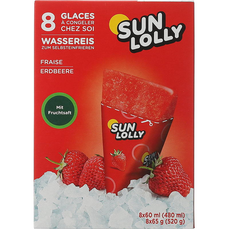 Sun Lolly Sun Lolly 8-pakning jordbær selvfrysende iskrem