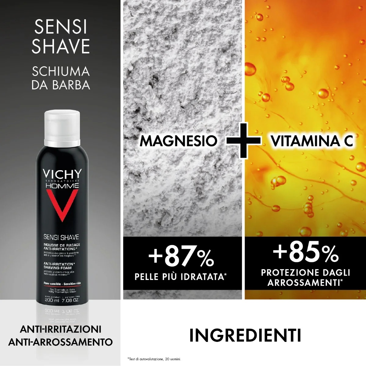 VICHY Vichy Pochette Homme Hydra Mag C douchegel 200 ml + Sensi shave scheerschuim 200 ml reinigingsset voor mannen