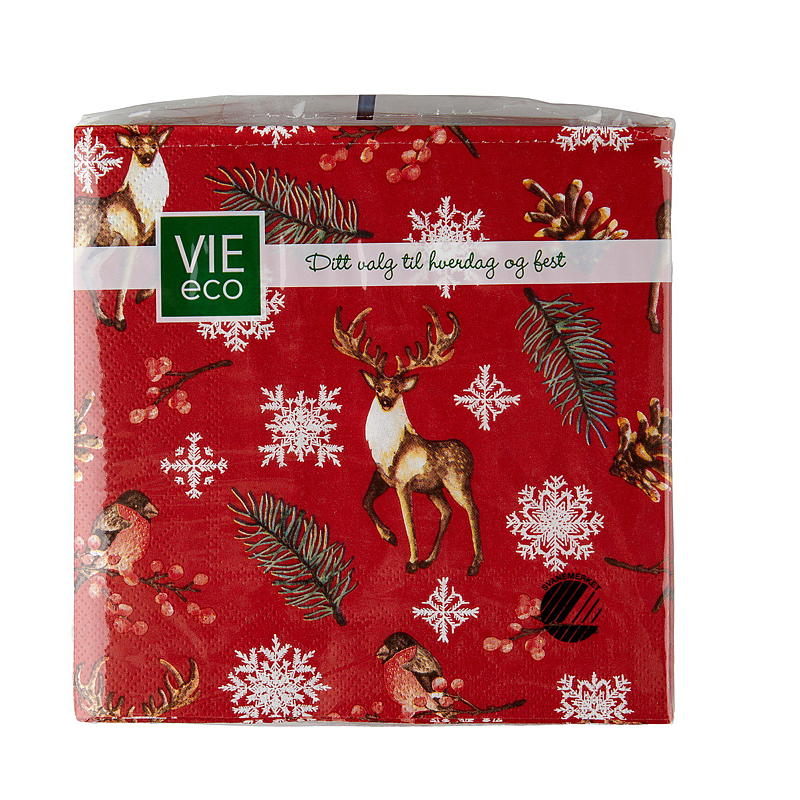 Vie Eco Servetten, 20 stuks, 33x33 cm, kerstmotief