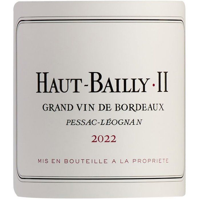 Haut Bailly II 2022 Pessac-Léognan - Vino Tinto Burdeos