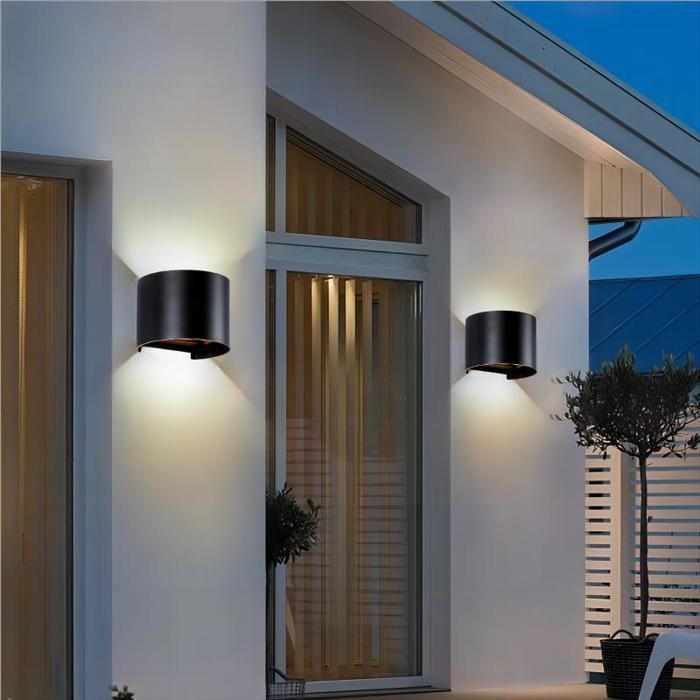 Applique Murale - SMOTOP - 12W LED - Noir aluminium - 2x E27 blanc chaud