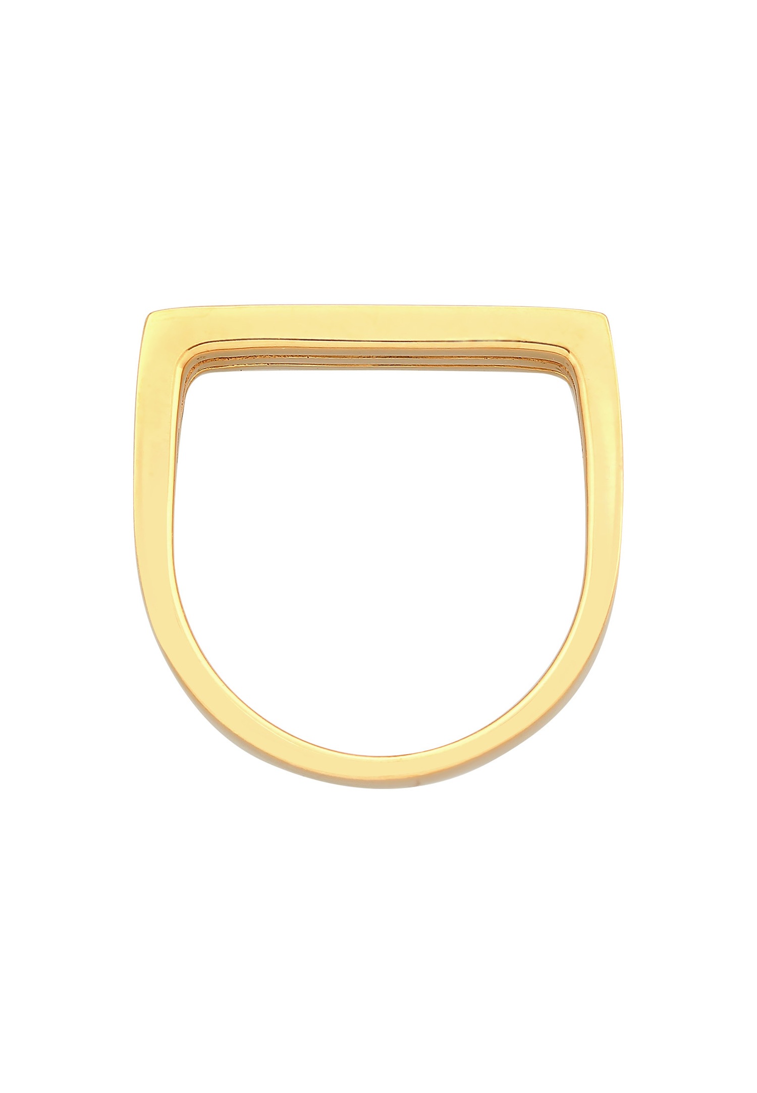Elli PREMIUM Elli PREMIUM Bague Femmes sceau rectangle rainures en argent sterling 925 rhodié