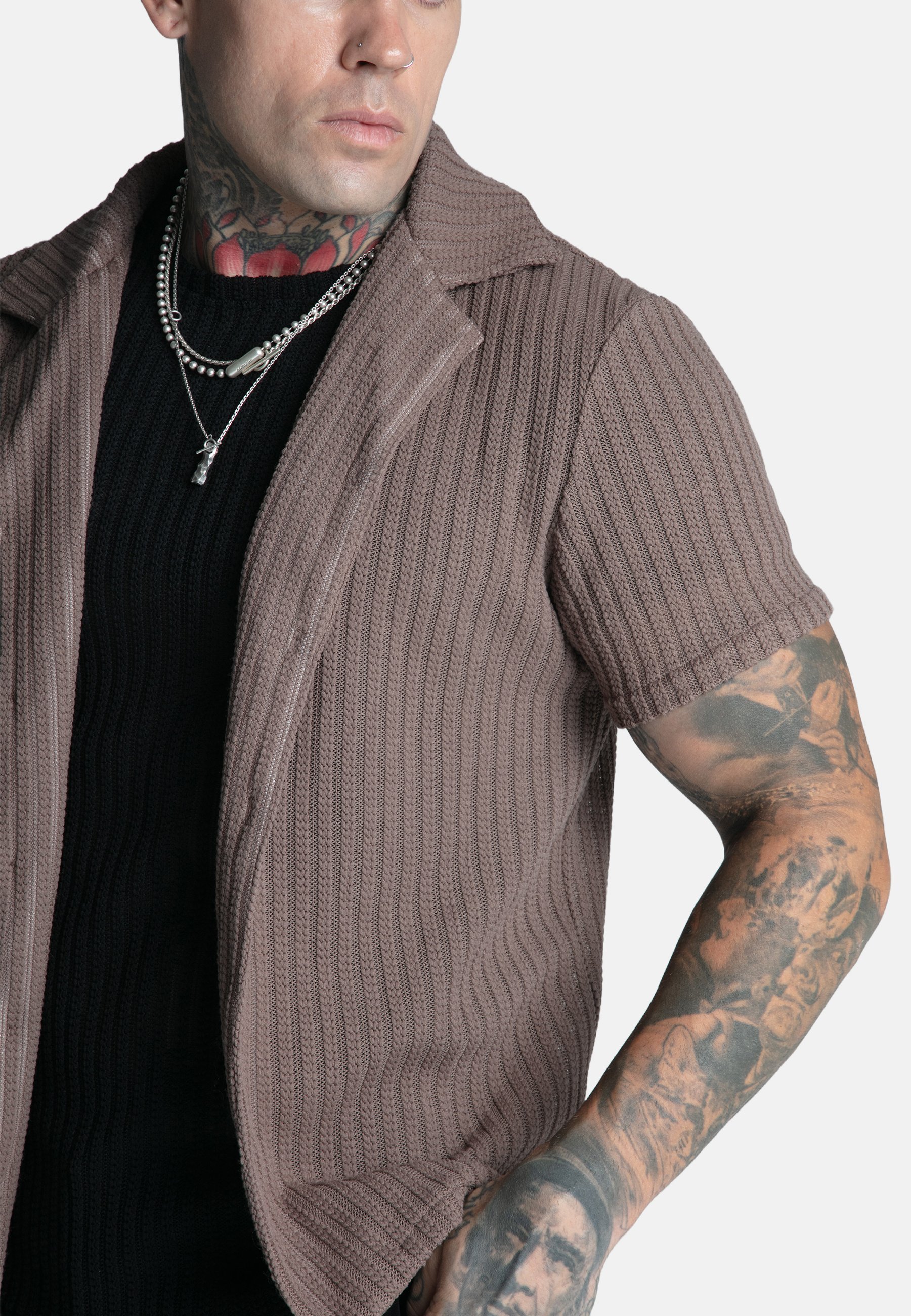 SIKSILK TEXTURED RESORT - Chemise - marron