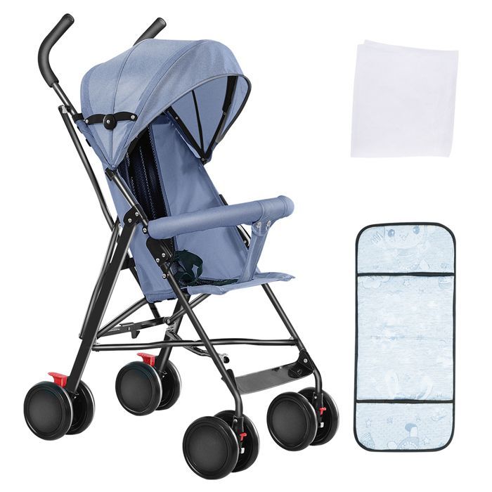 XUANYU Stroller - Combination Stroller - With Rain Cover + Mosquito Net - Maximum Load Capacity: 30 kg - Blue