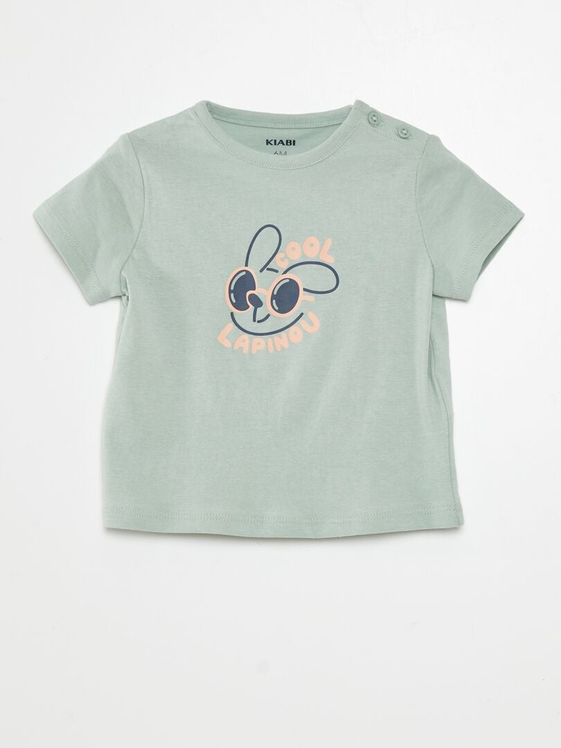 Camiseta de manga curta estampada - VERDE