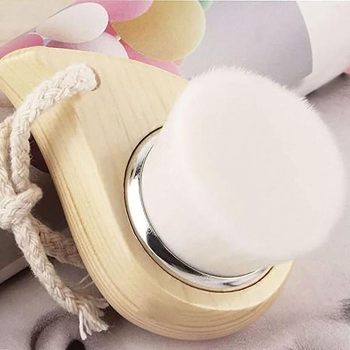 Spazzola per il viso in legno morbido, manuale e portatile, spazzola detergente ultra delicata per uomo e donna