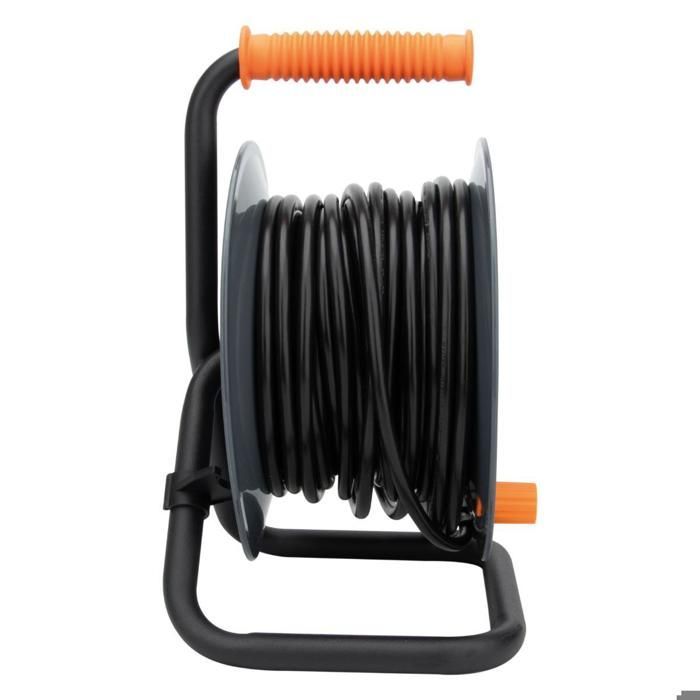 Enrouleur H05VV-F 4 prises 3G1mm² 25m + coupe-circuit + support - Zenitech