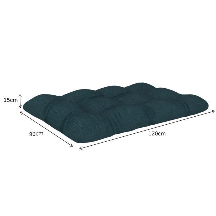 Coussins palettes Matelassé - Vert foncé - Set 8 pièces  COUSSINS DE PALETTES - 100% Polypropylène - Intérieur/Extérieur - POKAR