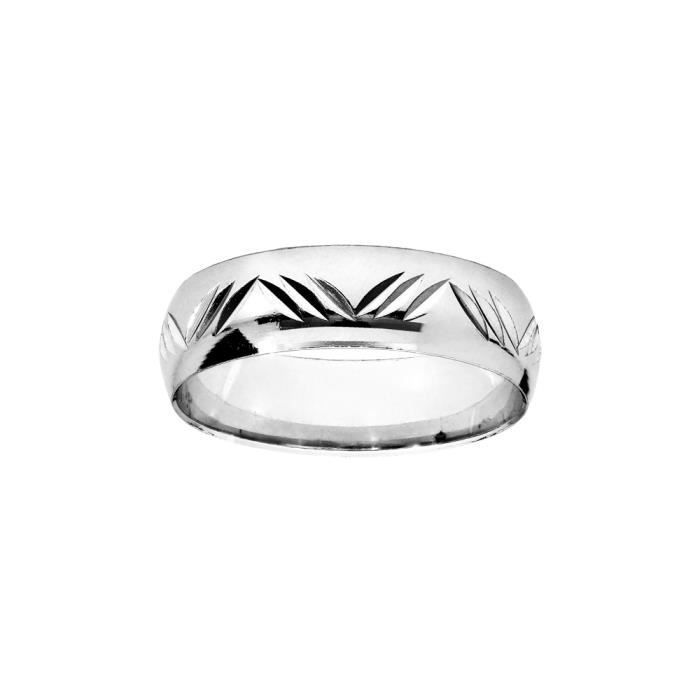 Silver wedding band - 1001 BIJOUX - 6mm - Rhodium plated - Size 56 to 66 - Not engraved