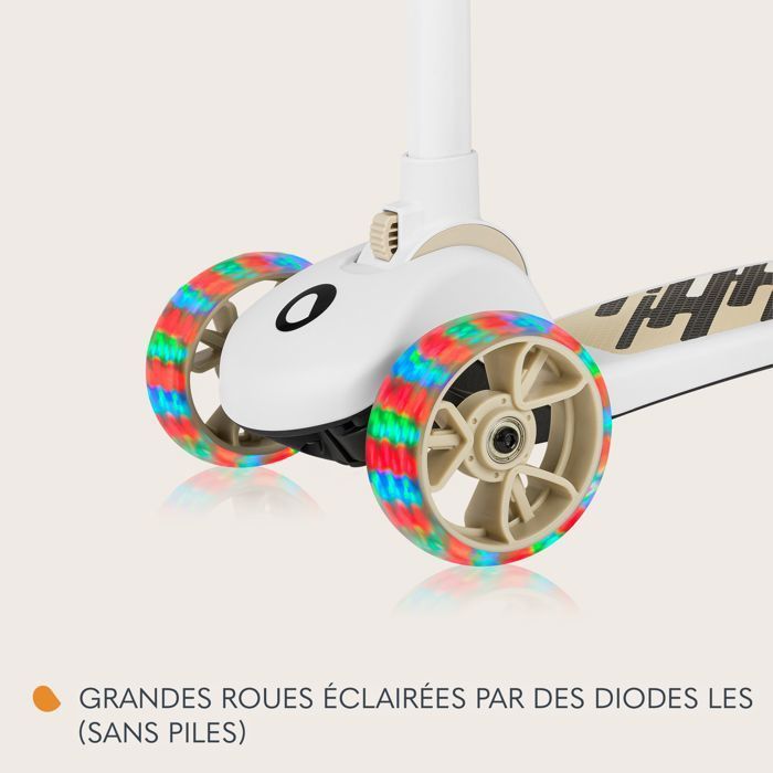 Draisienne enfant - LIONELO - Franky - Grandes roues éclairées - Pliable - Panier à accessoires