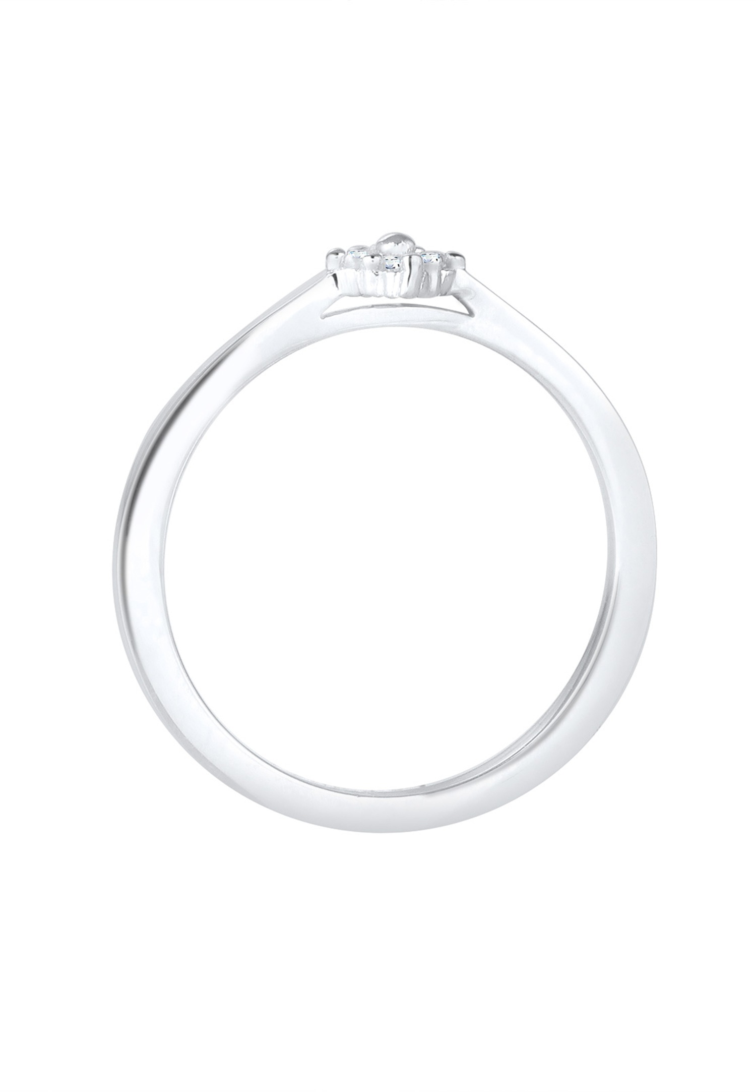Elli DIAMONDS Classique des fiançailles féminines avec diamant (0,08 ct.) en 925/1000 argent massif, plaqué or