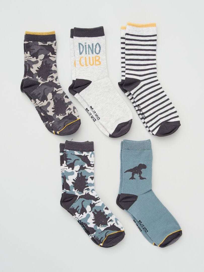 Set van 5 paar 'dinosaurus'-sokken - dino