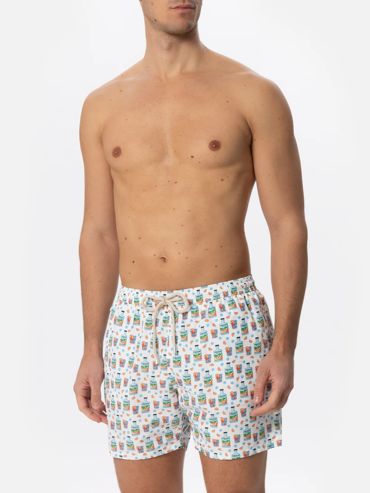 Costume da bagno da uomo in tessuto leggero con stampa Portofino gin |