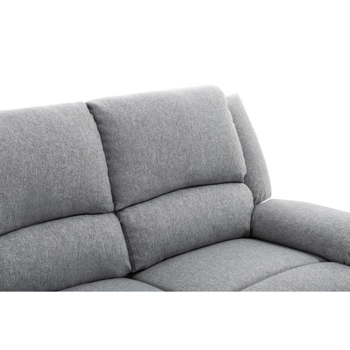 Sofá de 2 lugares LEO em tecido - Cinza claro - L143 x P93 x A96cm - LOUNGITUDE