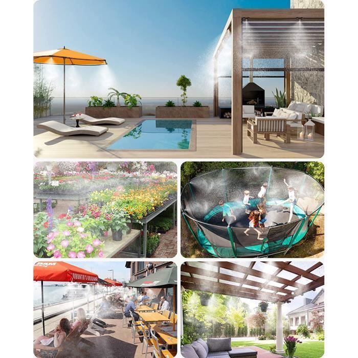 Sistema di nebulizzazione per esterni per patio, giardino, serra, trampolino, parco acquatico, 9M YYV
