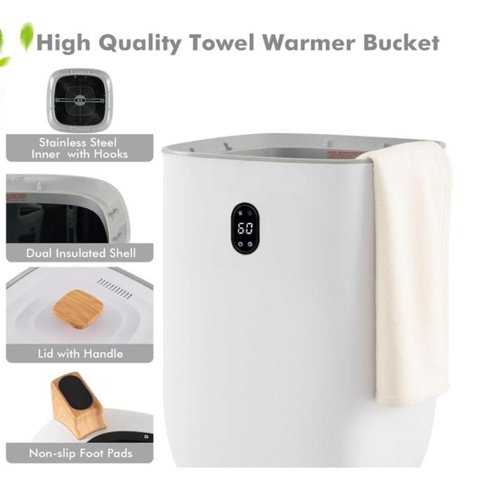 LIFEZEAL Scaldasalviette elettrico da 35 litri - Con modalità di asciugatura e funzione timer - Per bagno, accappatoio, coperta