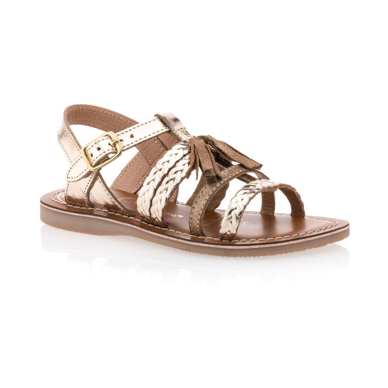 Sandalias amarillas para niña / Zapatos de punta abierta