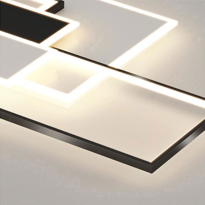 DORLINK 120W dimbare LED-plafondlamp met afstandsbediening – Ø110cm – 3000-6500K – Modern design – Woonkamer/keukenverlichting – Zwart+wit