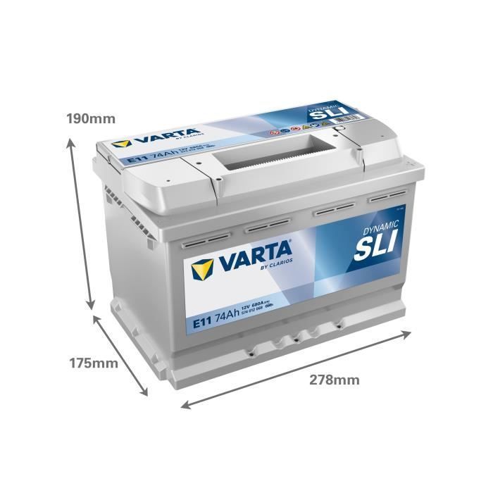VARTA E11 Autobatterie (+ rechts) 12V 74AH 680A