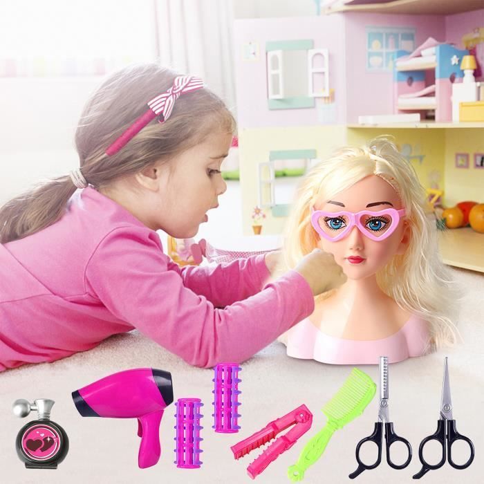 Trucco giocattolo - PRUMYA - Testa per acconciature per bambine - 45 pezzi - Rosa - Per bambine dai 3 anni in su