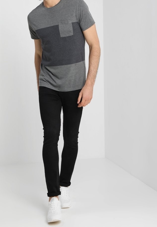 Camiseta Selected Homme Print - cinza