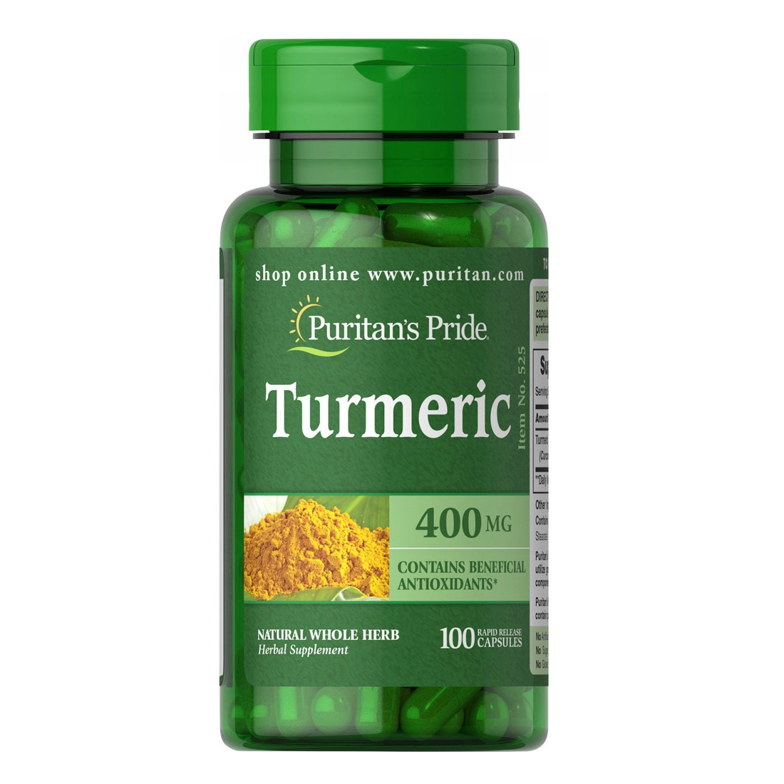 Puritan's Pride kurkuma (Kurkuma) 400 mg.