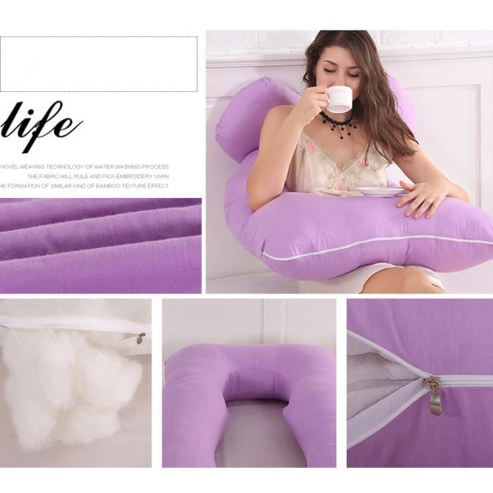 Coussin De Grossesse Oreiller Pour Maternité Avec Couvercle À Fermeture À Glissière Multifonctionnel Lavable Oreiller En Form Label