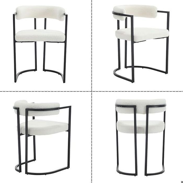 WAHSON Chaise de Salle à Manger Lot de 2 Chaise de Salle à Manger, Chaise de Cuisine Moderne pour Salon, Fausse Fourrure, Blanc