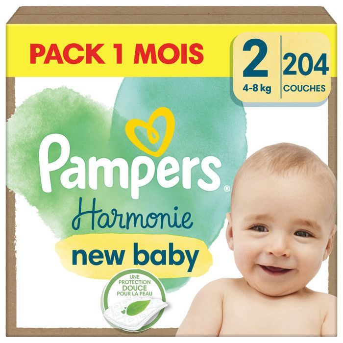 Pampers Harmonie Taille 2, 204 Couches
