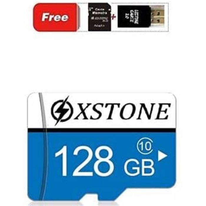 Carte Memoire XSTONE 128 GB Micro SD Class 10 avec Adaptateur et Lecteur Carte Memoire pour telephon/GPS/Tablette/PC