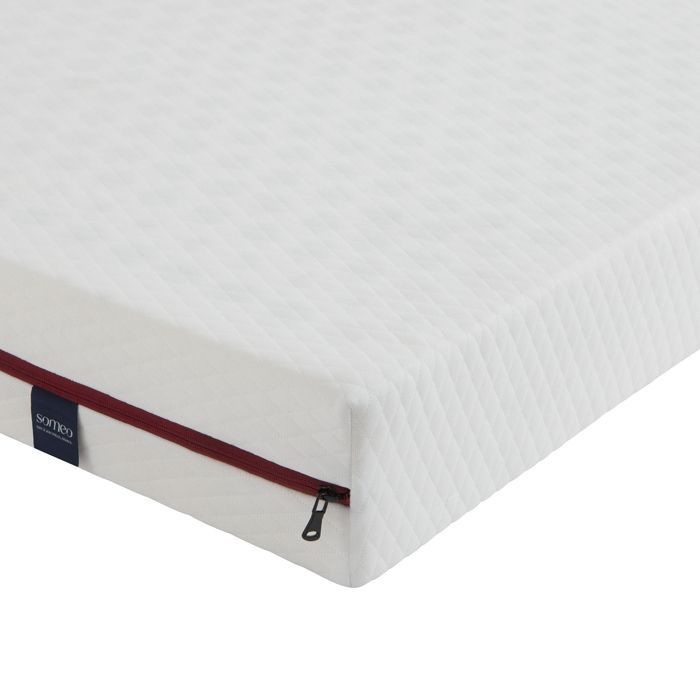 Set materasso junior, 100% lattice, base letto, gambe, piumone e cuscino, Twilight 200 - SOMEO 90x200 - Bianco - Prodotto in Francia