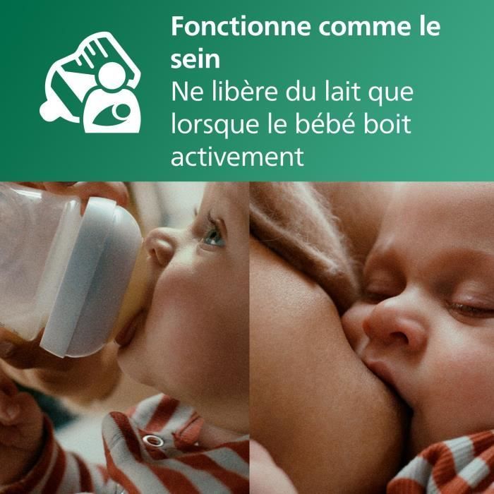 Pasgeborenenset - PHILIPS AVENT - Natuurlijk glas 3.0 - Glazen fles van 120 ml + 2 flessen van 240 ml + Ultrazachte fopspenen 0-6 maanden