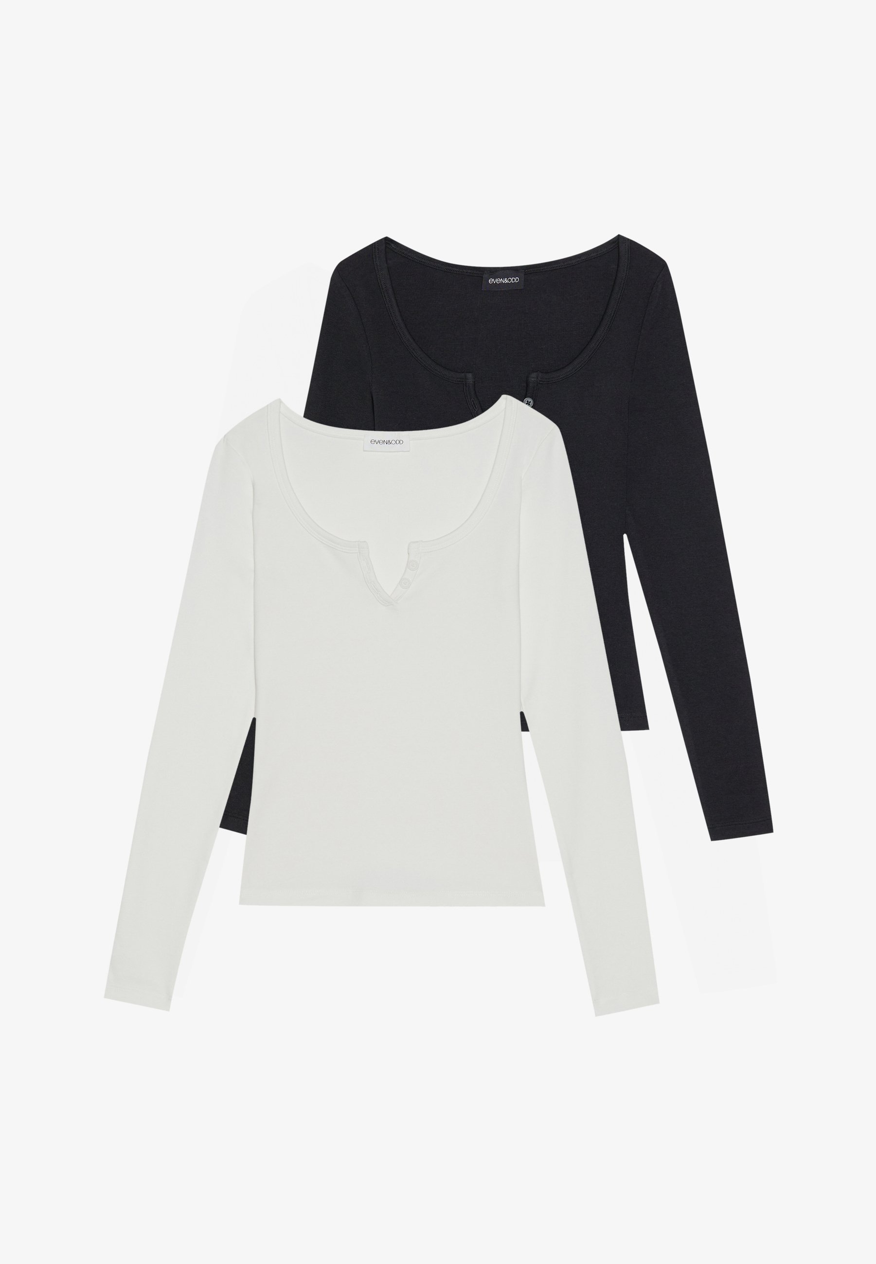 Even&Odd 2-pack - Top met lange mouwen - zwart/gebroken wit