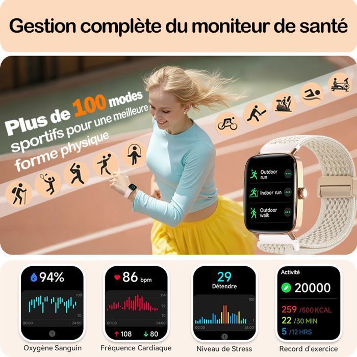 Reloj inteligente WENZYLIQUOX - Pantalla HD de 1,85
