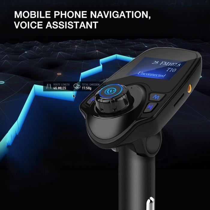 Kit manos libres para coche, reproductor de MP3, transmisor FM, cargador USB, conducción segura