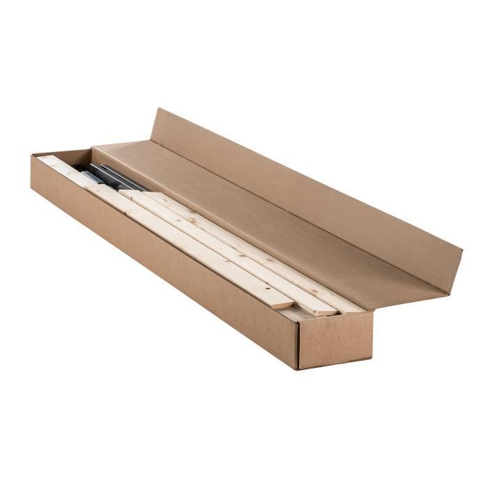 Base letto Eco Easykit in rovere chiaro 160x200 - 12 doghe larghe - Altezza 27 cm - Montaggio facile e veloce