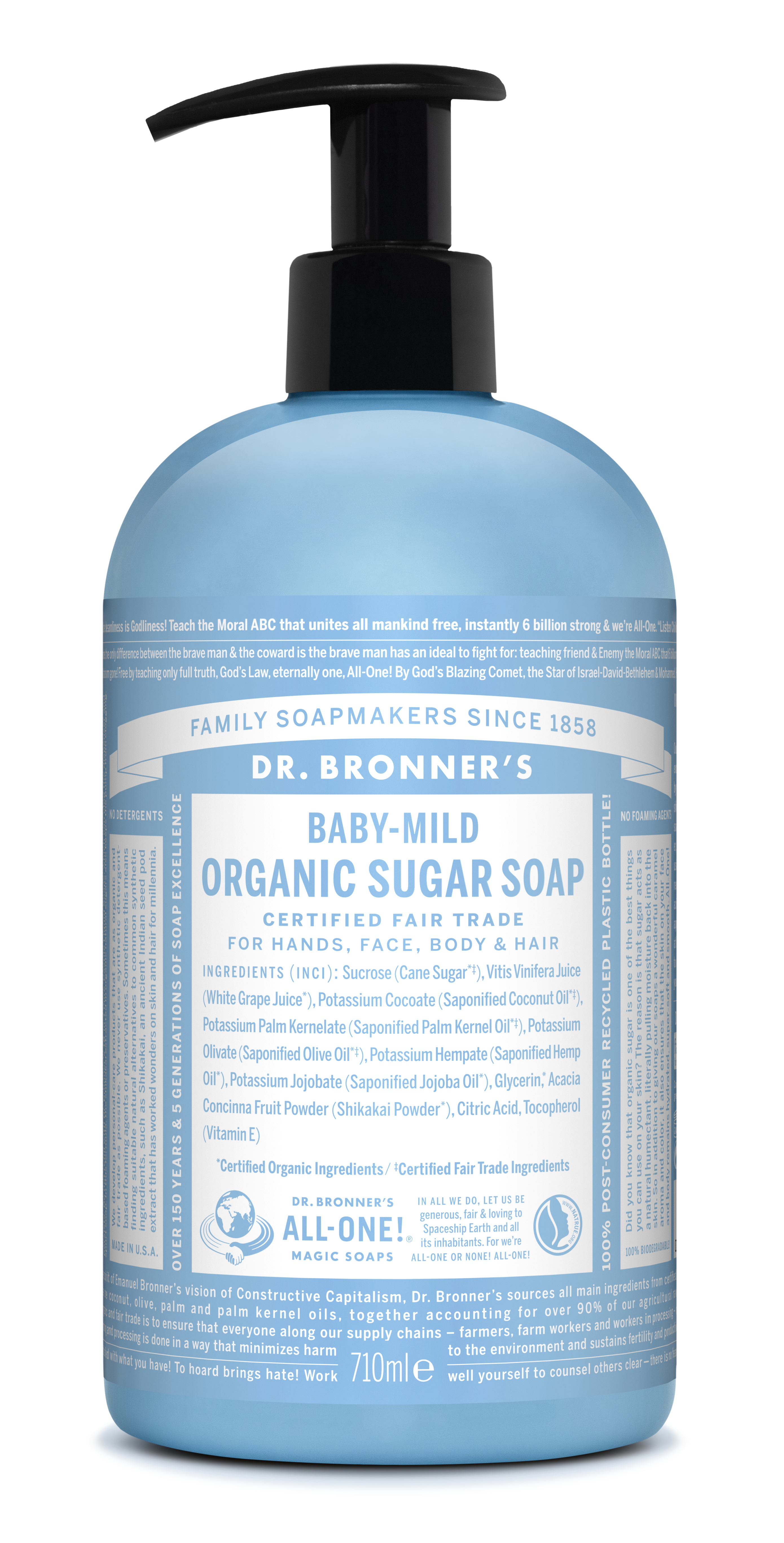 Illatmentes bio cukros babaszappan 709 ml - Dr. Bronner's