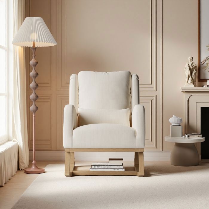 Mecedora - TANANT - Beige - Bolsillo de almacenamiento - Estilo escandinavo - 150 kg