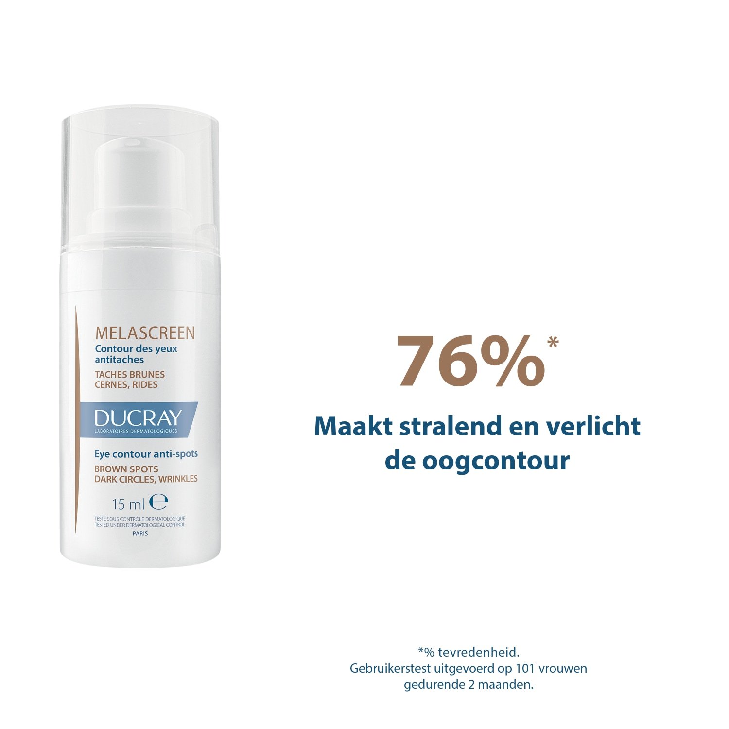 „Ducray“ pigmentinių dėmių kremas MELASCREEN akių kontūro kremas nuo pigmentinių dėmių – 15 ml