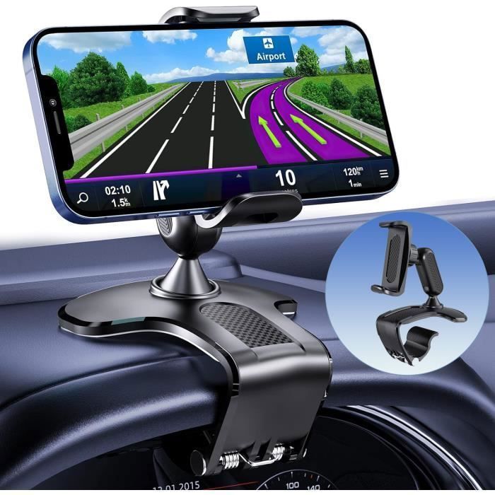 Support Téléphone Voiture,360 degrés de Rotation Universelle,pour Tableau de Bord et Pare-Brise, Compatible avec Les téléphones