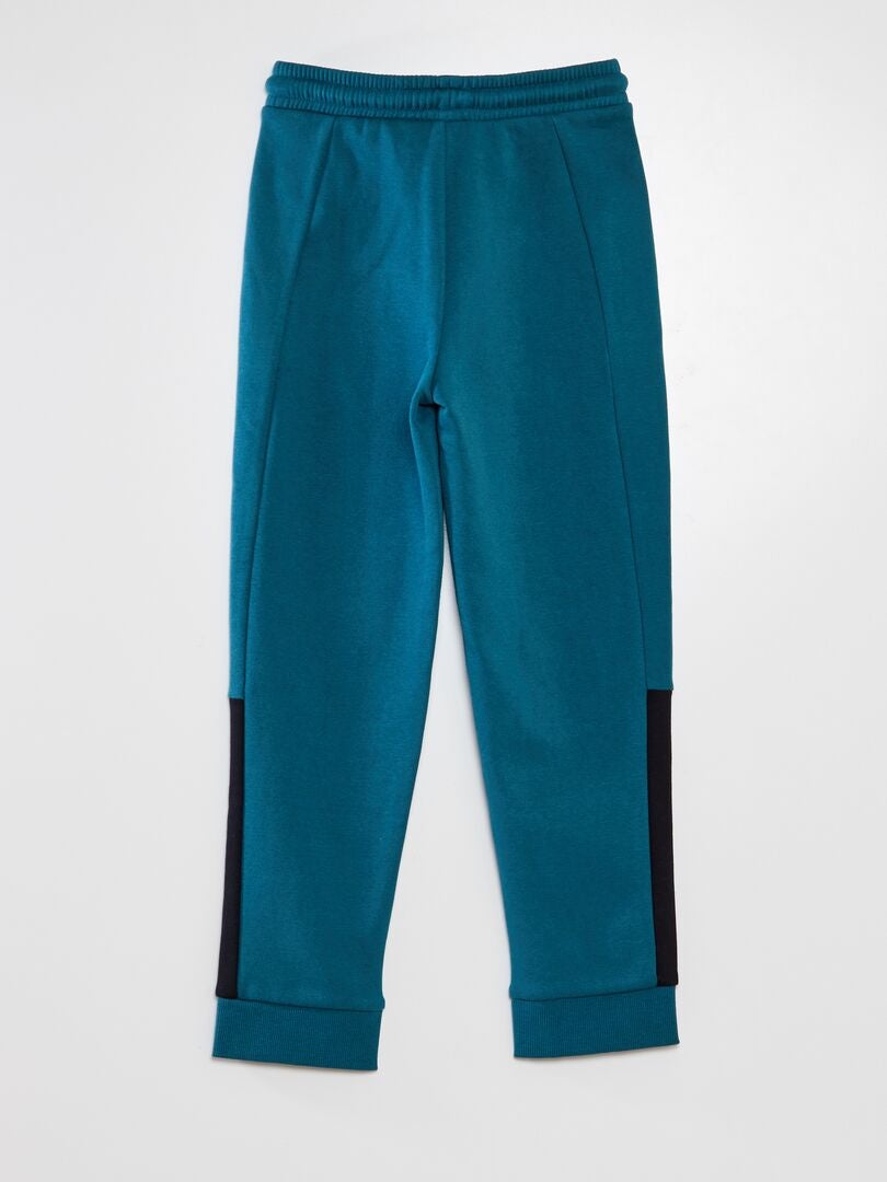 Calça de moletom reta em fleece com blocos de cores - VERDE