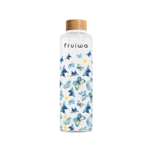 Garrafa de vidro de 500ml Fruiwa Borboletas e Mimosas