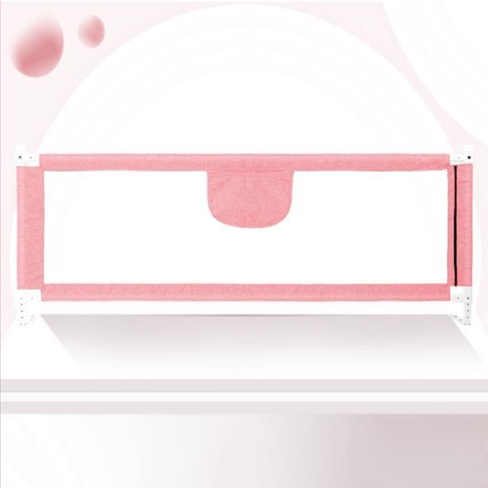 ERROLVES® Barrière de lit pour Sécurité de bébé, Rose - 180 cm, Protection enfant contre chutes, hauteur réglable 70-105cm