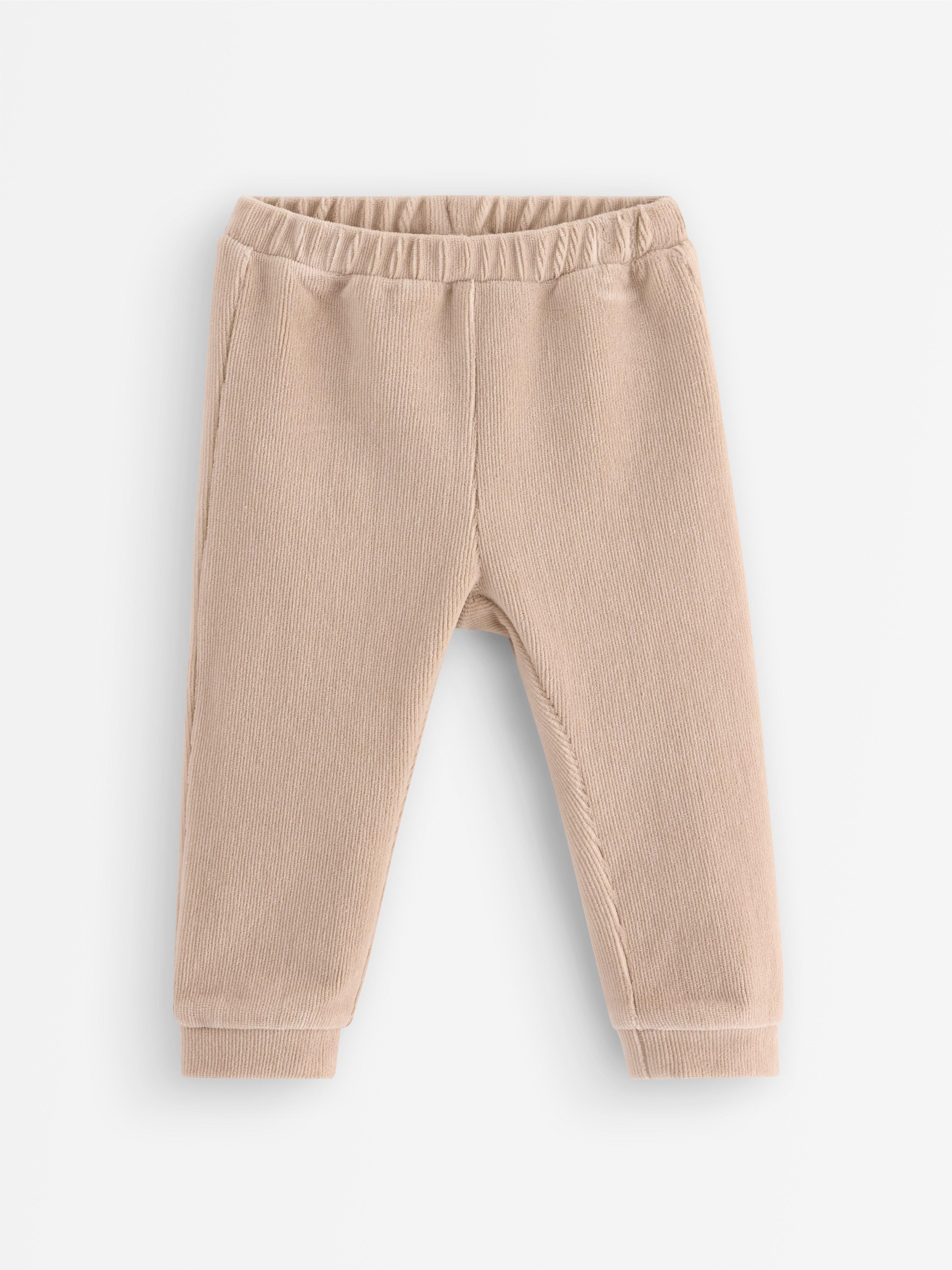Pantalon de survêtement en velours côtelé beige