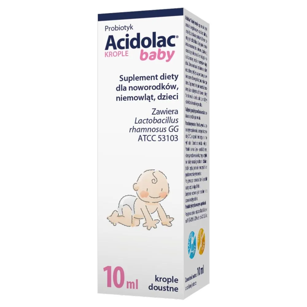Acidolac Baby, Probiotyk dla noworodków, niemowląt i dzieci, Krople doustne