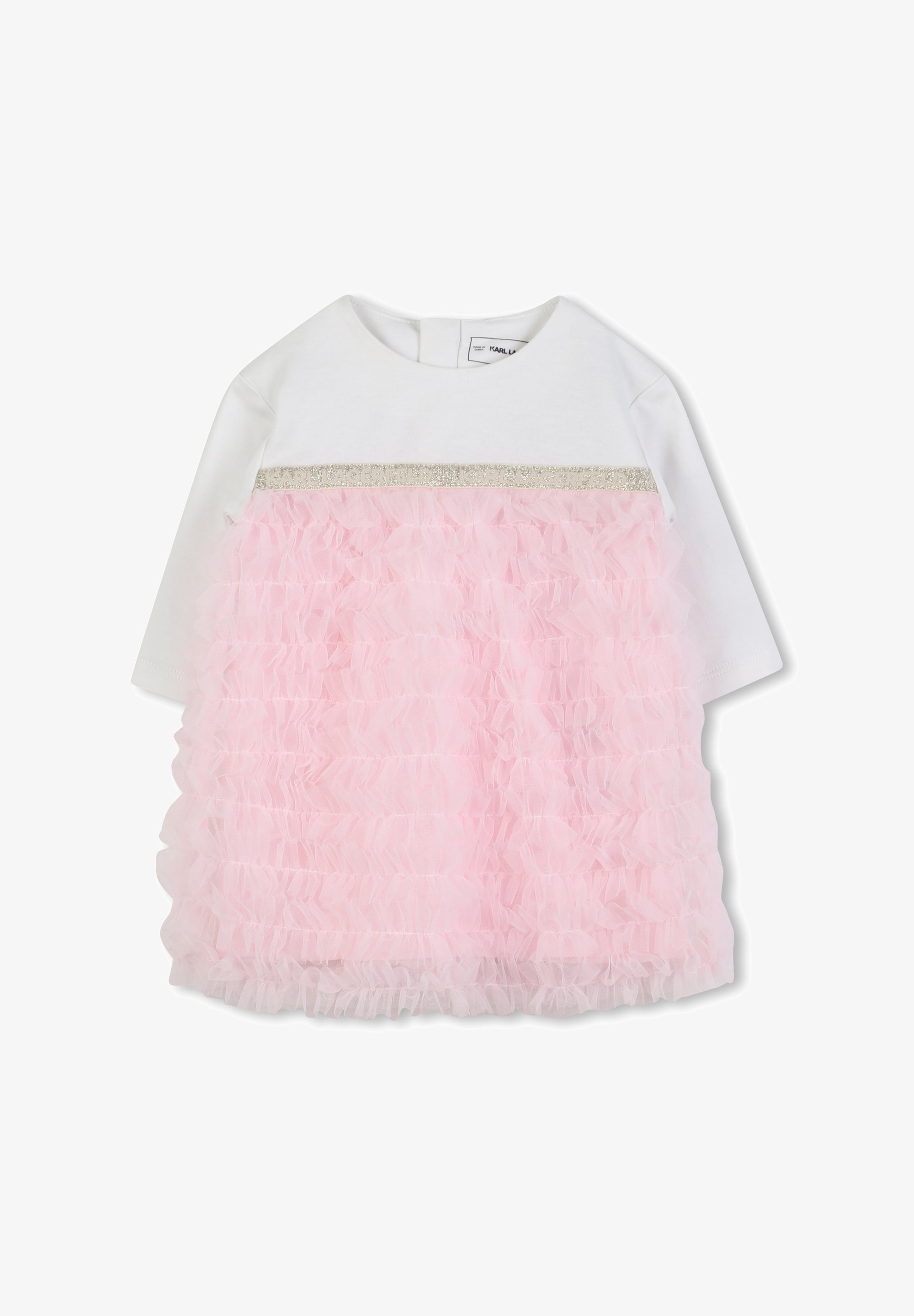 KARL LAGERFELD KINDERJURKJE - Cocktailjurk / Feestjurk - gebroken wit/roze