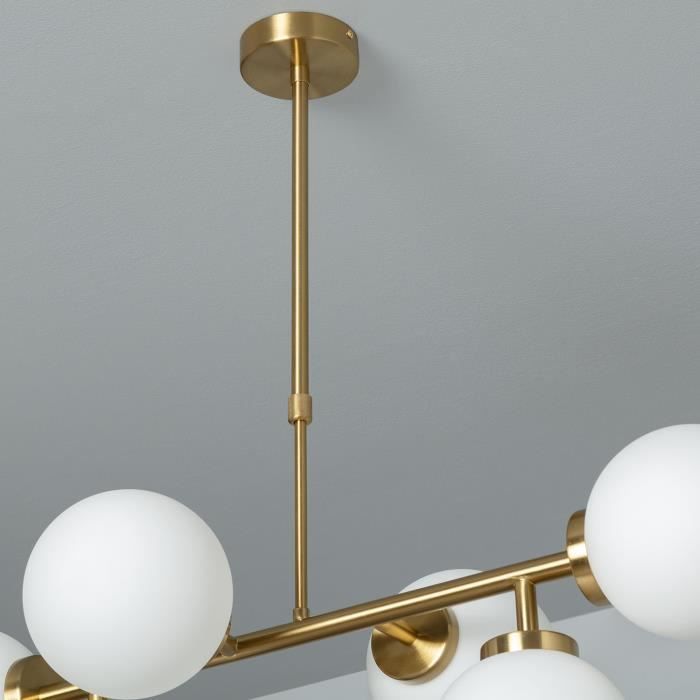 Suspension Métal et Verre Lautrec - TECHBREY - 850x800x450 mm - Jaune - Intérieur - LED - Contemporain - Design