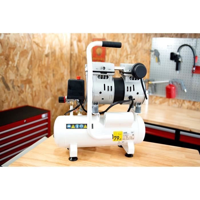 Compresor silencioso - MECAFER - 425513 - 6L - 0.5HP - Gris